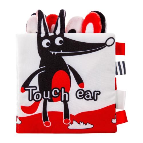 Zdjęcie produktu - BOCIOLAND Miękka szeleszcząco-grzechocząca książeczka kontrastowa Wilk