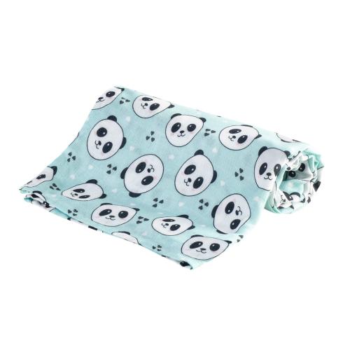 Zdjęcie produktu - BOCIOLAND Pieluszka bambusowa 30&times;30 cm Panda Mięta