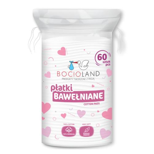 Zdjęcie produktu - BOCIOLAND Płatki kosmetyczne dla niemowląt 100% bawełniane, 60 szt.