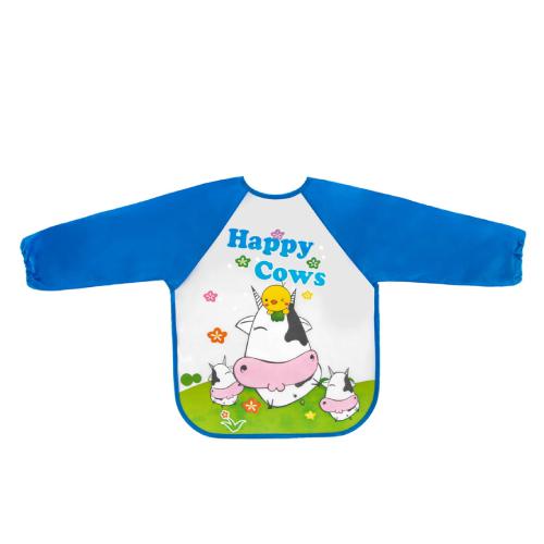 Zdjęcie produktu - BOCIOLAND Śliniak z rękawkiem Happy Cows 6m+