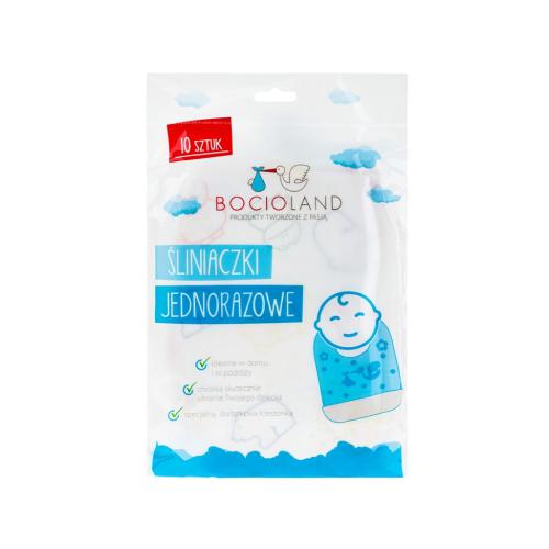 BOCIOLAND Śliniaki jednorazowe z kieszonką, 10 sztuk