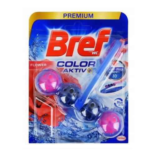 Zdjęcie produktu - Bref Color Aktiv+ Zawieszka myjąco-zapachowa do muszli WC Flower Świeże kwiaty, 50g