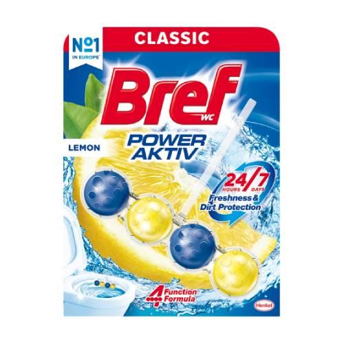 Zdjęcie produktu - Bref Power Aktiv Zawieszka myjąco-zapachowa do muszli WC cytryna, 50g