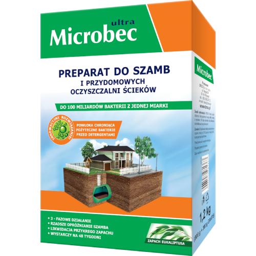 Zdjęcie produktu - BROS Microbec Ultra Preparat do szamb i oczyszczalni ściek&oacute;w (zapach eukaliptusa), 900+300g
