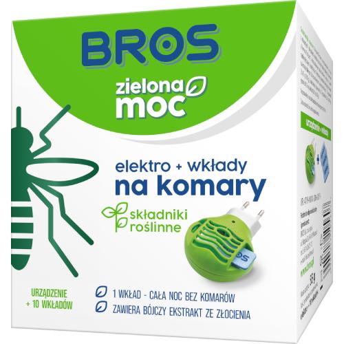 Zdjęcie produktu - BROS Zielona Moc Elektro + Wkłady na komary, 10wkład&oacute;w