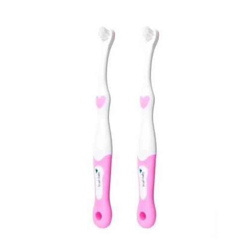 Zdjęcie produktu - BRUSHBABY FirstBrush Szczoteczka do zęb&oacute;w dla dzieci 0-18 miesięcy, 2 szt.
