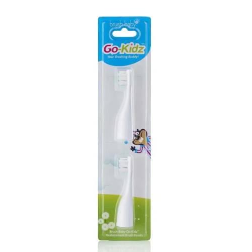 Zdjęcie produktu - BRUSHBABY GoKidz Końc&oacute;wki wymienne do szczoteczki sonicznej, 2 szt.