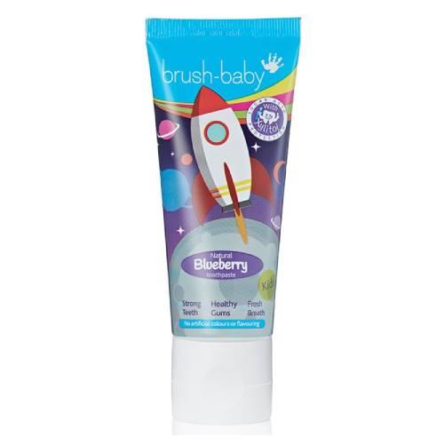 Zdjęcie produktu - BRUSHBABY Pasta do zęb&oacute;w dla dzieci w wieku 3+ lat JAGODOWA, 50ml