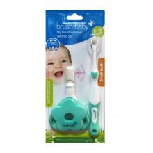 Zdjęcie produktu - BRUSHBABY TeetherSet Zestaw na ząbkowanie (0-18 m) miętowy - 1 zestaw