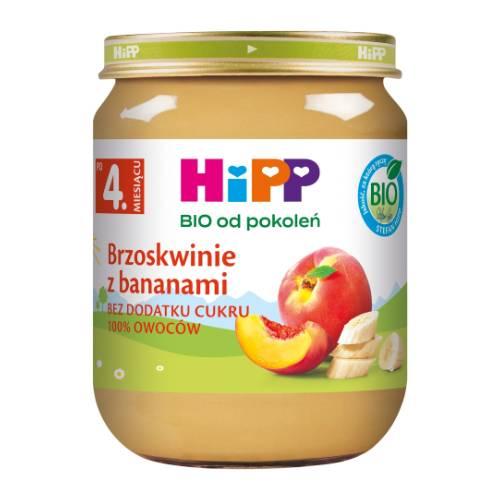 Zdjęcie produktu - HiPP BIO Brzoskwinie z bananami po 4. miesiącu, 125 g