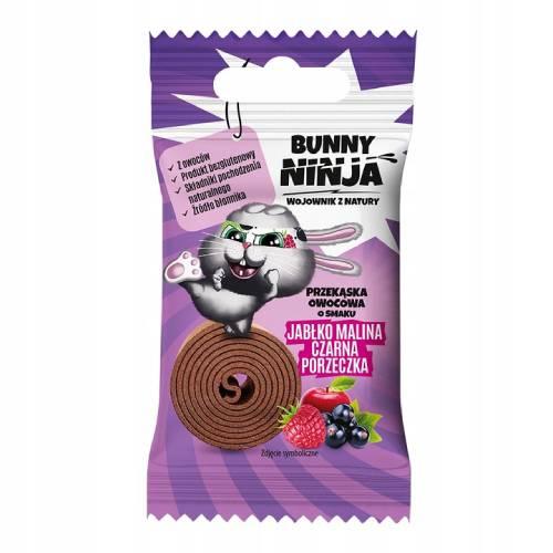 Zdjęcie produktu - BUNNY NINJA Przekąska owocowa o smaku jabłko-malina-czarna porzeczka, 15g