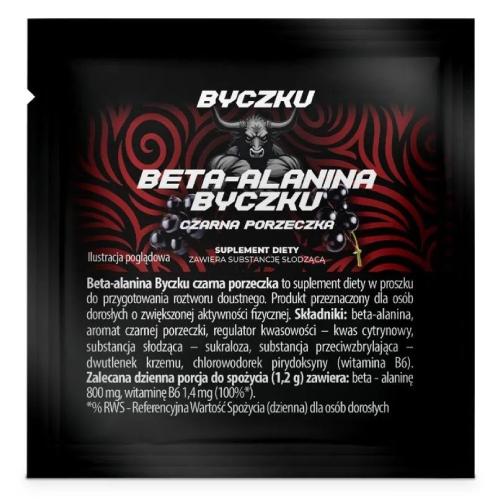 Zdjęcie produktu - Byczku Beta-alanina Byczku czarna porzeczka, 1,2 g