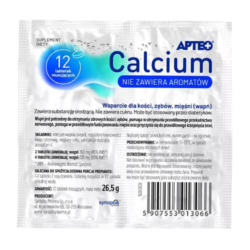 Zdjęcie produktu - APTEO Calcium bezsmakowe, 12 tabletek musujących