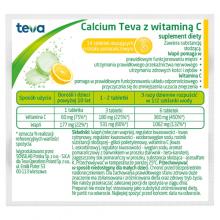 Zdjęcie produktu - Calcium Teva z witaminą C o smaku pomarańczowym - 14 tabletek musujących (w folii)