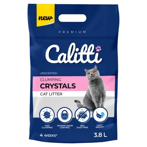 Zdjęcie produktu - Calitti Clumping Crystals Silikonowy, zbrylający, bezzapachowy żwirek dla kota, 3,8 l