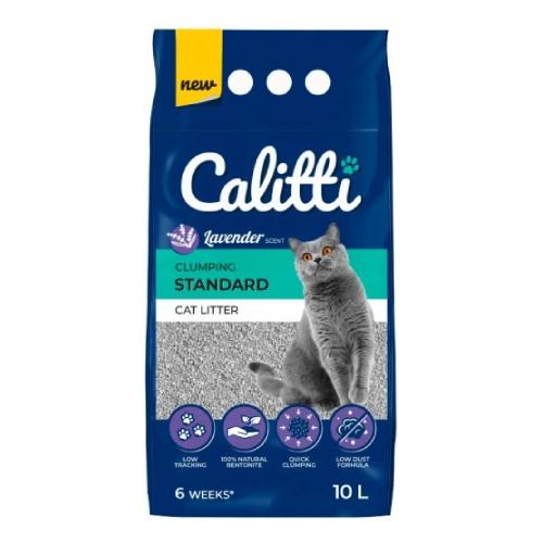 Zdjęcie produktu - Calitti Standard Bentonitowy, mocno zbrylający, lawendowy żwirek dla kota, 10l