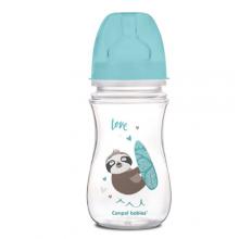 CANPOL BABIES Butelka Antykolkowa 3m+Niebieski leniwiec 240ml 35/221