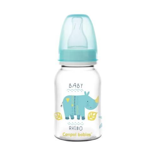 Zdjęcie produktu - Canpol Babies Butelka dla niemowląt 0 m+ Niebieski nosorożec, 120 ml 59/100