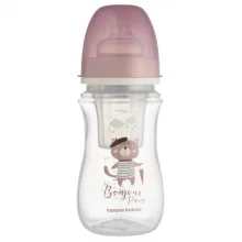 Zdjęcie produktu - CANPOL BABIES butelka szeroka antykolkowa PP EasyStart BONJOUR PARIS pink, 240ml 35/232