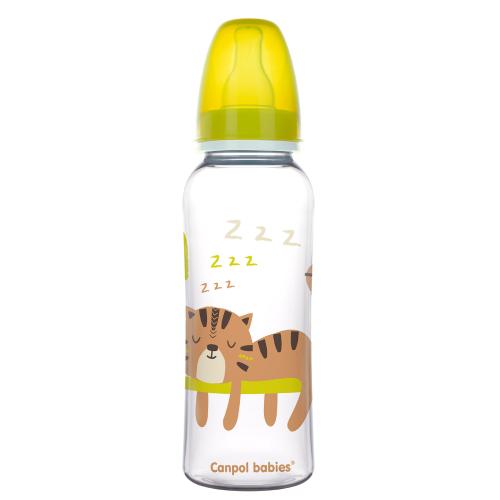 Zdjęcie produktu - CANPOL BABIES Butelka wąska 12m+ AFRICA ż&oacute;łta, 250ml