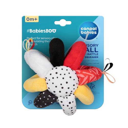 Zdjęcie produktu - CANPOL BABIES Sensoryczna piłka z grzechotką i piszczkiem BabiesBoo 68/089