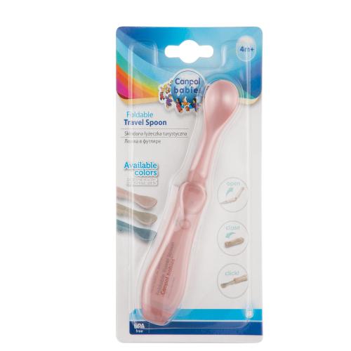 Zdjęcie produktu - CANPOL BABIES Składana łyżeczka turystyczna dla dzieci, r&oacute;żowa