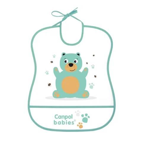 Zdjęcie produktu - Canpol Babies Śliniak zmywalny miękki Cute animals Miś 2/919