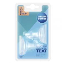 Zdjęcie produktu - CANPOL BABIES Smoczek silikonowy okrągły wolny 3m+, 2 sztuki 18/115