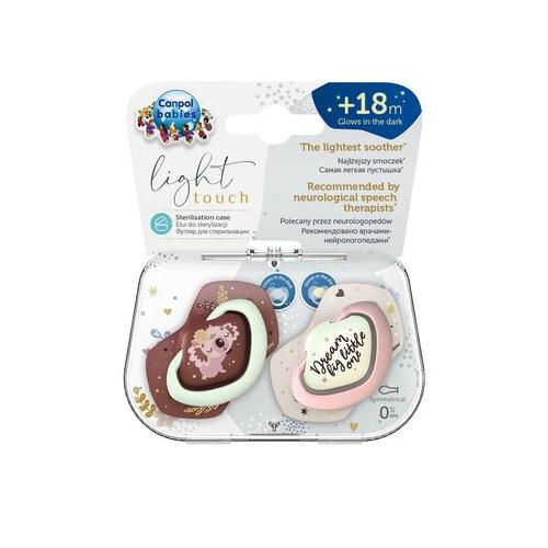 Zdjęcie produktu - CANPOL BABIES Smoczek silikonowy symetryczny 18m+ SLEEPY KOALA r&oacute;żowy, 2szt. 22/660
