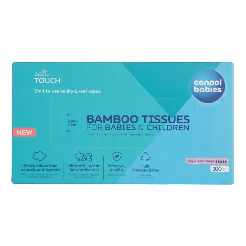 Zdjęcie produktu - CANPOL BABIES Suche chusteczki bambusowe dla niemowląt i dzieci 1/658, 100szt.