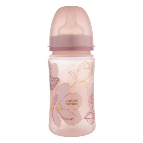 CANPOL BABIES Butelka antykolkowa EasyStart GOLD 3m+ 240ml R&oacute;żowa 35/240