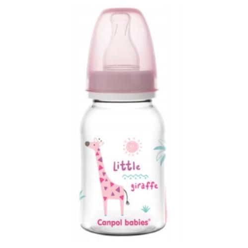 Zdjęcie produktu - CANPOL BABIES Butelka wąska 120ml Africa R&oacute;żowa żyrafa 0m+ 59/100