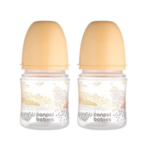 Zdjęcie produktu - CANPOL BABIES Butelki dla niemowląt Mountains ze smoczkiem 0m+, 2szt. x 120ml