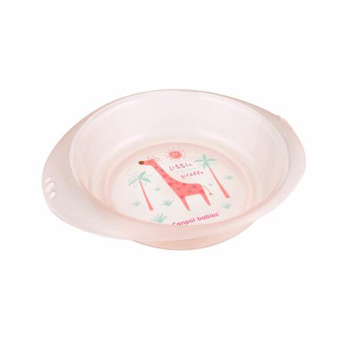 Zdjęcie produktu - CANPOL BABIES Miseczka plastikowa Africa 4/407 R&oacute;żowa żyrafa 