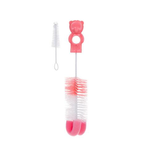 Zdjęcie produktu - CANPOL BABIES Szczotka do butelek z gąbką r&oacute;żowa 2/410 