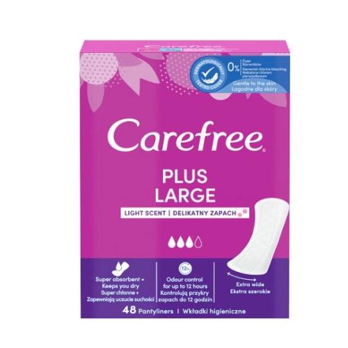 Zdjęcie produktu - Wkładki higieniczne CAREFREE Plus Large Light Scent, 48szt.