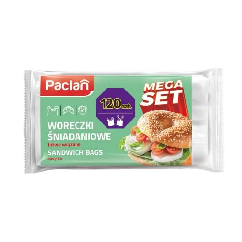 Zdjęcie produktu - Paclan Woreczki śniadaniowe wiązane, 120 szt.
