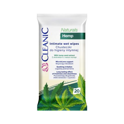 Zdjęcie produktu - CLEANIC Naturals Hemp Chusteczki do higieny intymnej, 20szt.