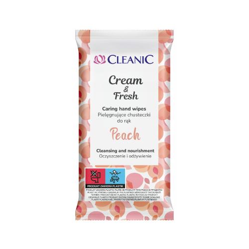 Zdjęcie produktu - CLEANIC Cream&Fresh Chusteczki do rąk Brzoskwinia, 15szt.