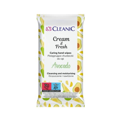 Zdjęcie produktu - CLEANIC Cream&Fresh Chusteczki do rąk Avocado, 15szt.