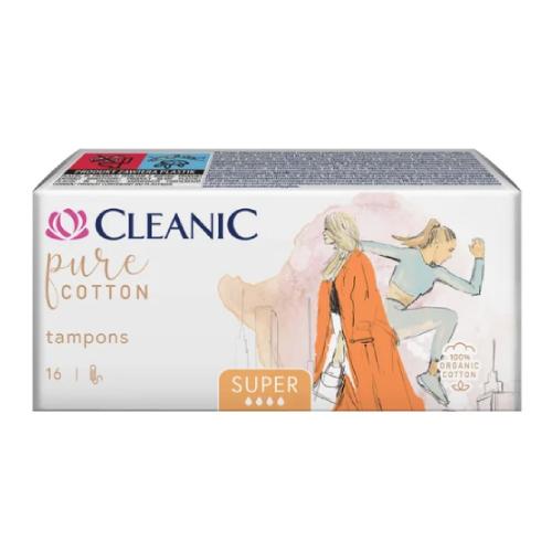 Zdjęcie produktu - Cleanic Pure Cotton Super Tampony, 16 szt.