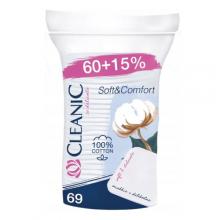 Zdjęcie produktu - CLEANIC Soft & Comfort Płatki kosmetyczne kwadratowe, 69 szt.