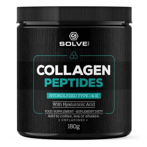Zdjęcie produktu - Solve Labs Collagen Peptides Hydrolizowany kolagen typu I i III z dodatkiem kwasu hialuronowego, 180 g