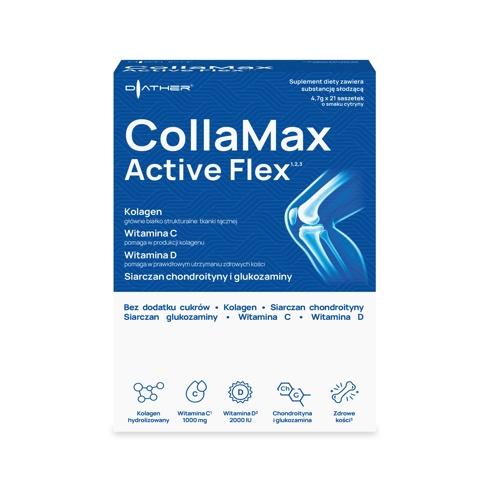 Zdjęcie produktu - CollaMax Active Flex o smaku cytrynowym, 4,7 g x 21 sasz.