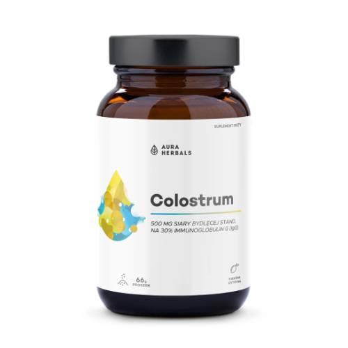 Zdjęcie produktu - Aura Herbals Colostrum 500 mg kwaśna cytryna proszek, 66 g