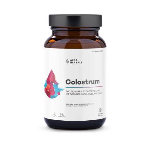 Zdjęcie produktu - Aura Herbals Colostrum 500 mg Słodka malina proszek, 66 g