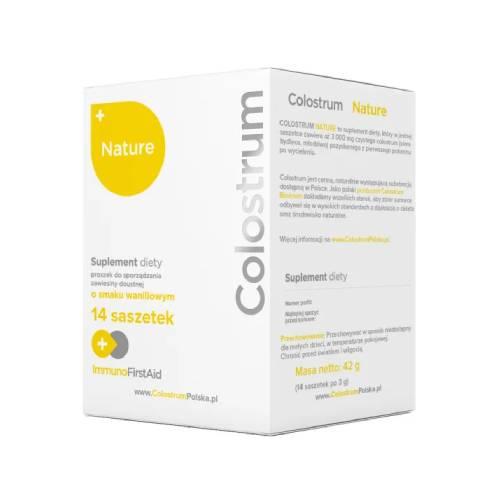 Zdjęcie produktu - Colostrum Nature proszek o smaku waniliowym, 14 sasz.