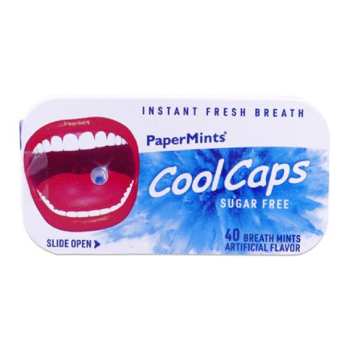 Zdjęcie produktu - PaperMints Cool Caps Miętowe kapsułki do ssania bez cukru, 40 szt.