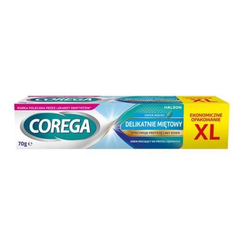 Zdjęcie produktu - COREGA Krem mocujący do protez zębowych Super mocny Delikatnie miętowy, 70g