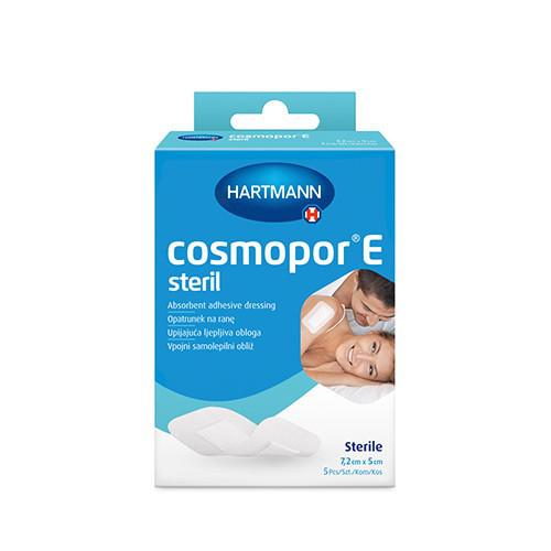 Zdjęcie produktu - Cosmopor E steril 7,2cm x 5cm Opatrunek jałowy na ranę, 5szt.